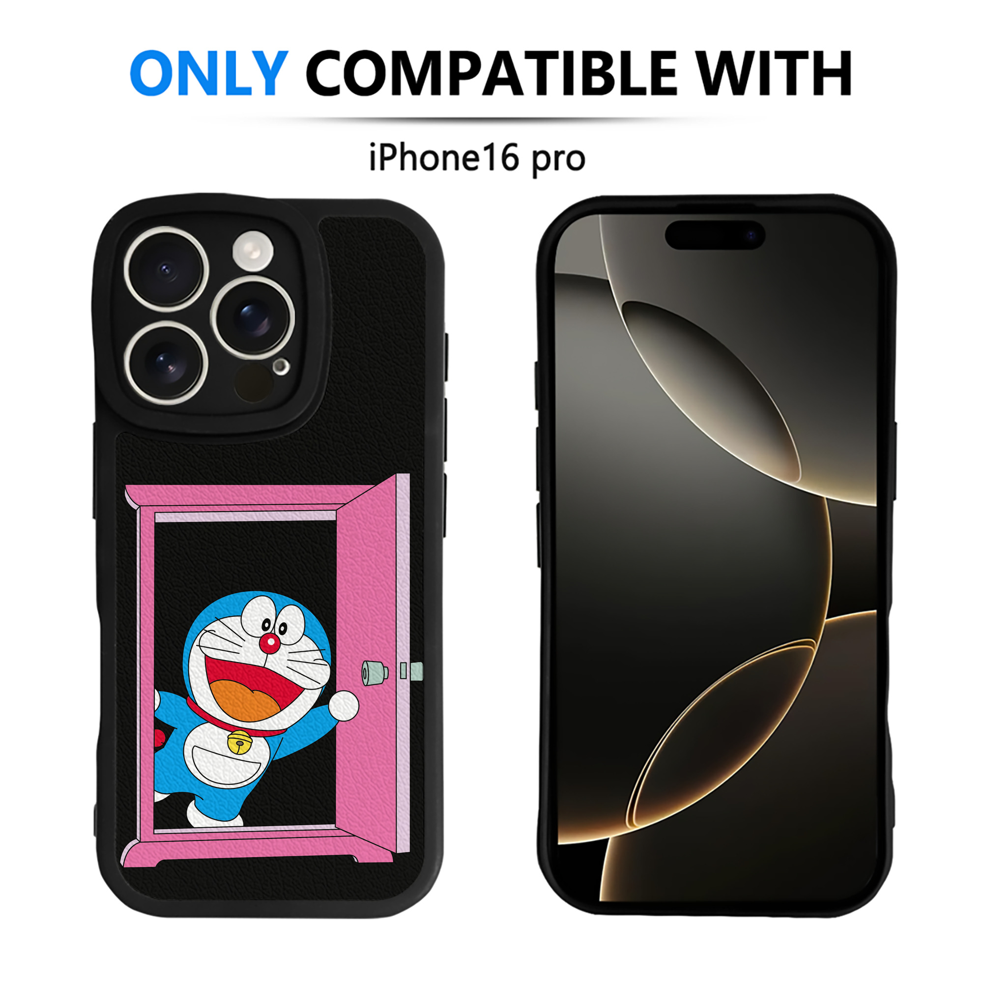 （画像用） ドラえもん Doraemon 【iPhone 16シリーズ対応】シリコンスマホケース（レザー調） 材質：シリコン